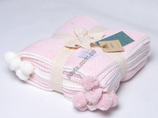Плед дитячий в'язаний 90x90 BETIRES KIDDY PINK 700376 фото