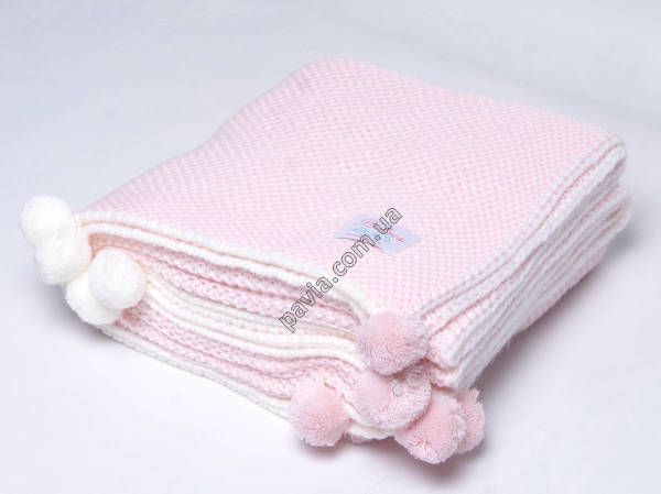 Плед дитячий в'язаний 90x90 BETIRES KIDDY PINK 700376 фото
