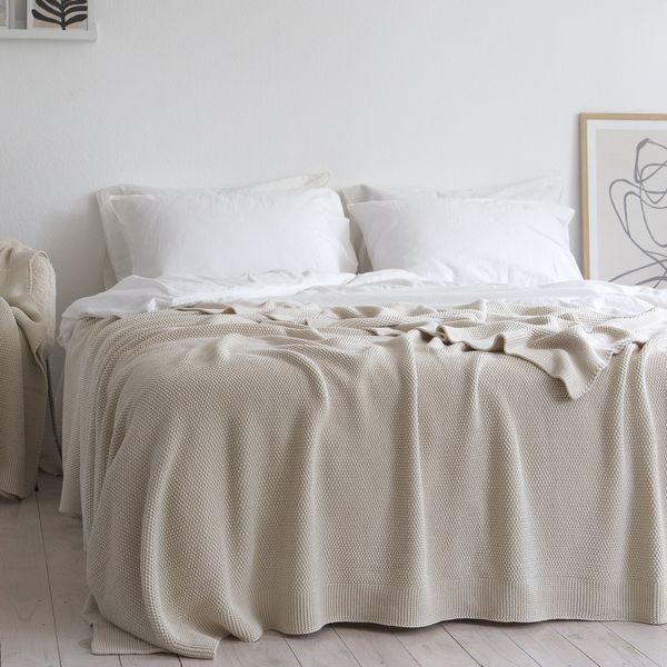 Покривало 170x240 LA MODNO Corn Vanilla Cream (50% бавовна, 50% акрил) кремове 200272 фото