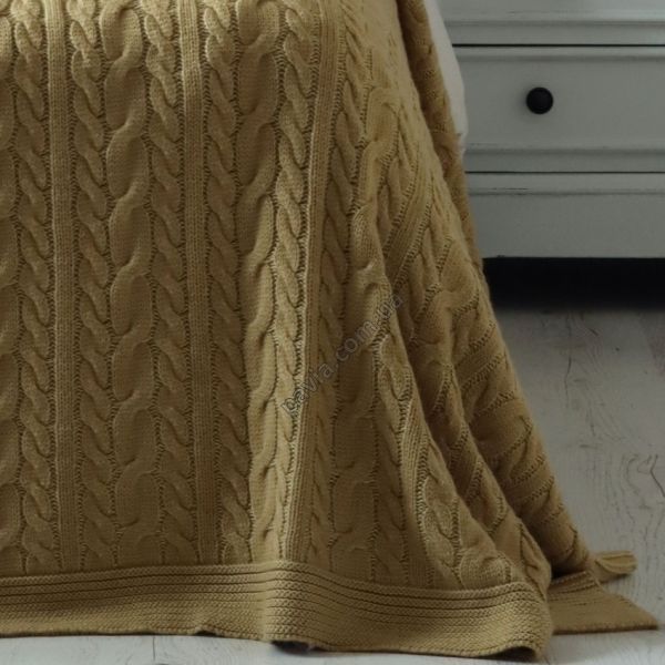 Покривало 220x240 LA MODNO Genova Natural Mustard (50% бавовна, 50% акрил) гірчичне 200236 фото