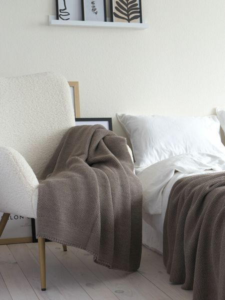 Покривало 170x240 LA MODNO Corn Mink (50% бавовна, 50% акрил) коричневе 200336 фото