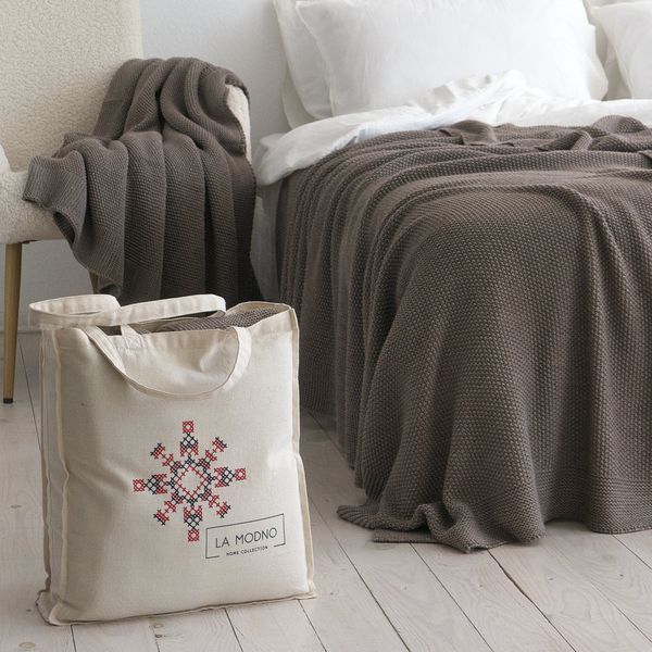 Покривало 170x240 LA MODNO Corn Mink (50% бавовна, 50% акрил) коричневе 200336 фото