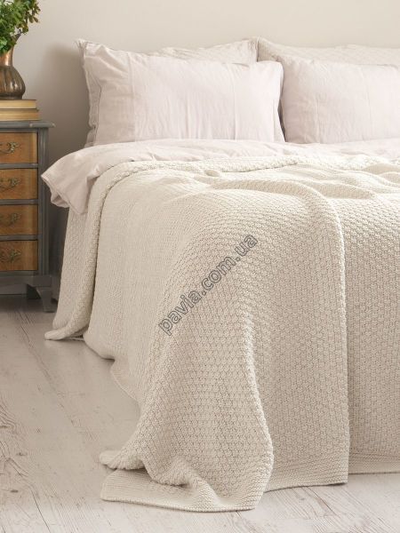 Покривало 220x240 BETIRES DENIZ STONE (50% бавовна, 50% акрил) молочне 700504 фото